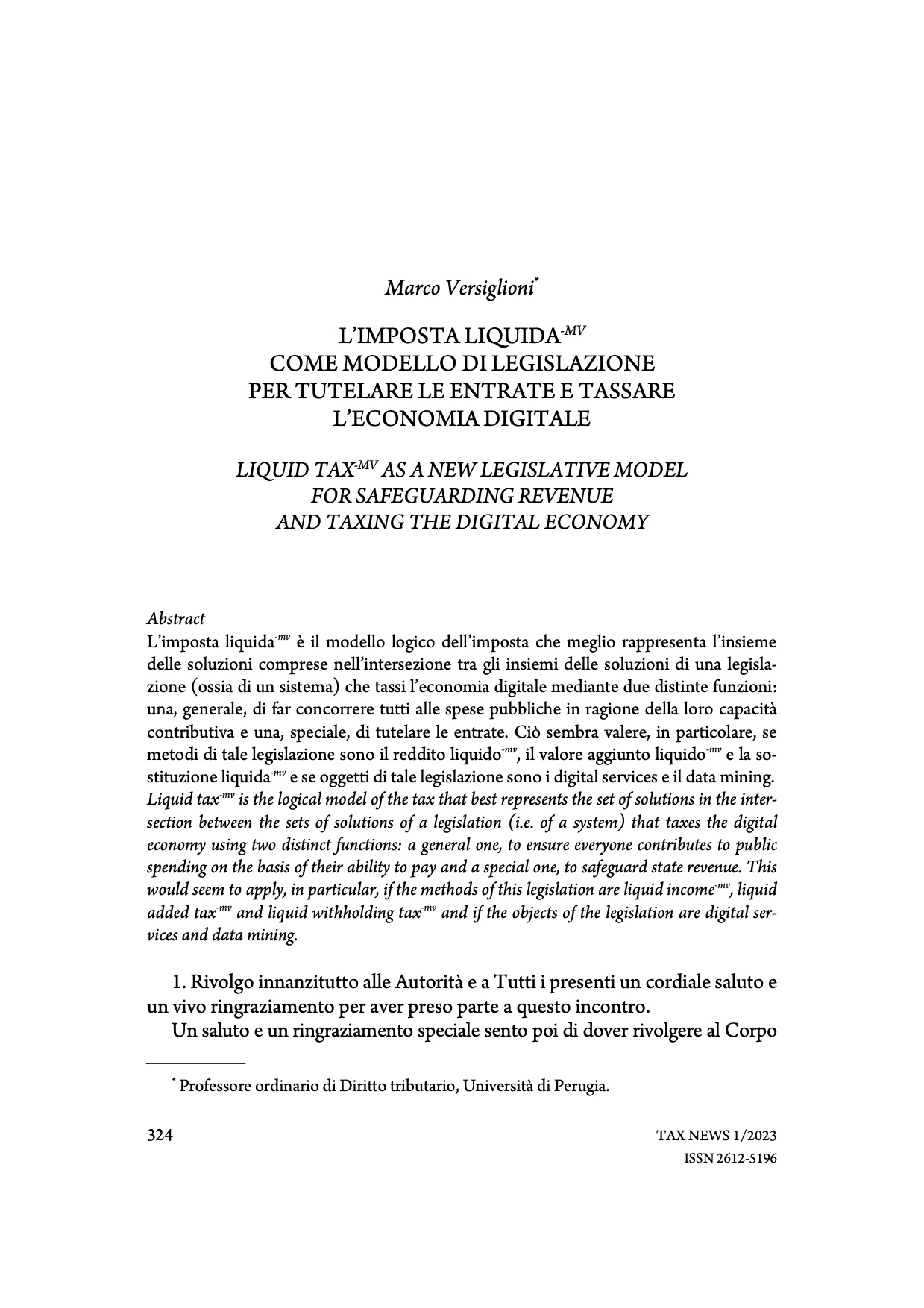 Liquid tax-mv as a new legislative model for safeguarding revenue and taxing the digital economy