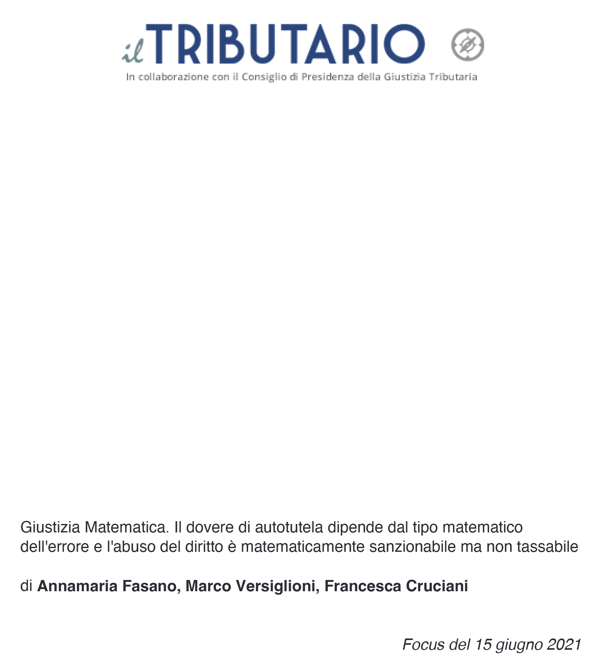 Giustizia matematica-mv autotutela e abuso del diritto