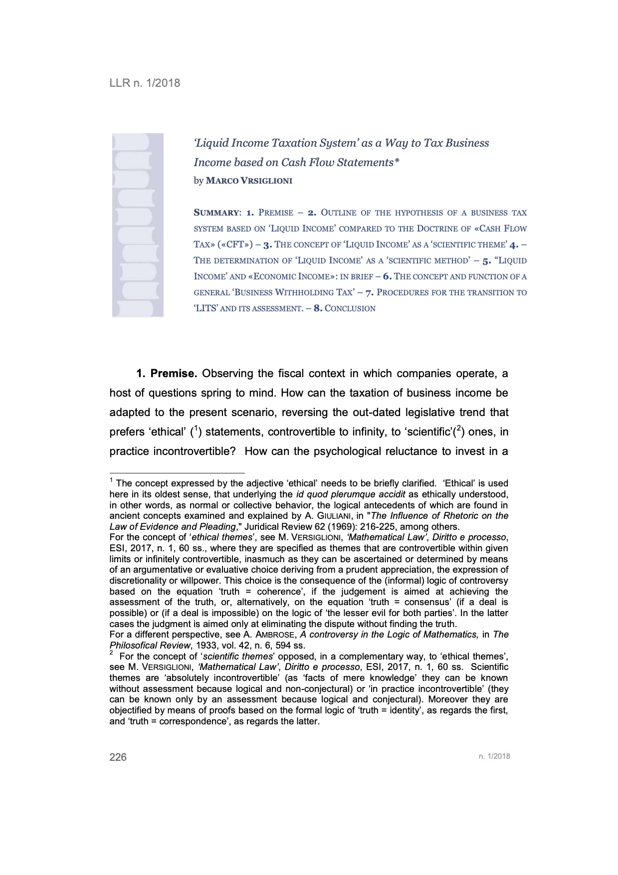 Liquid Income Taxation System as a Way to Tax Business Income based on Cash Flow Statements