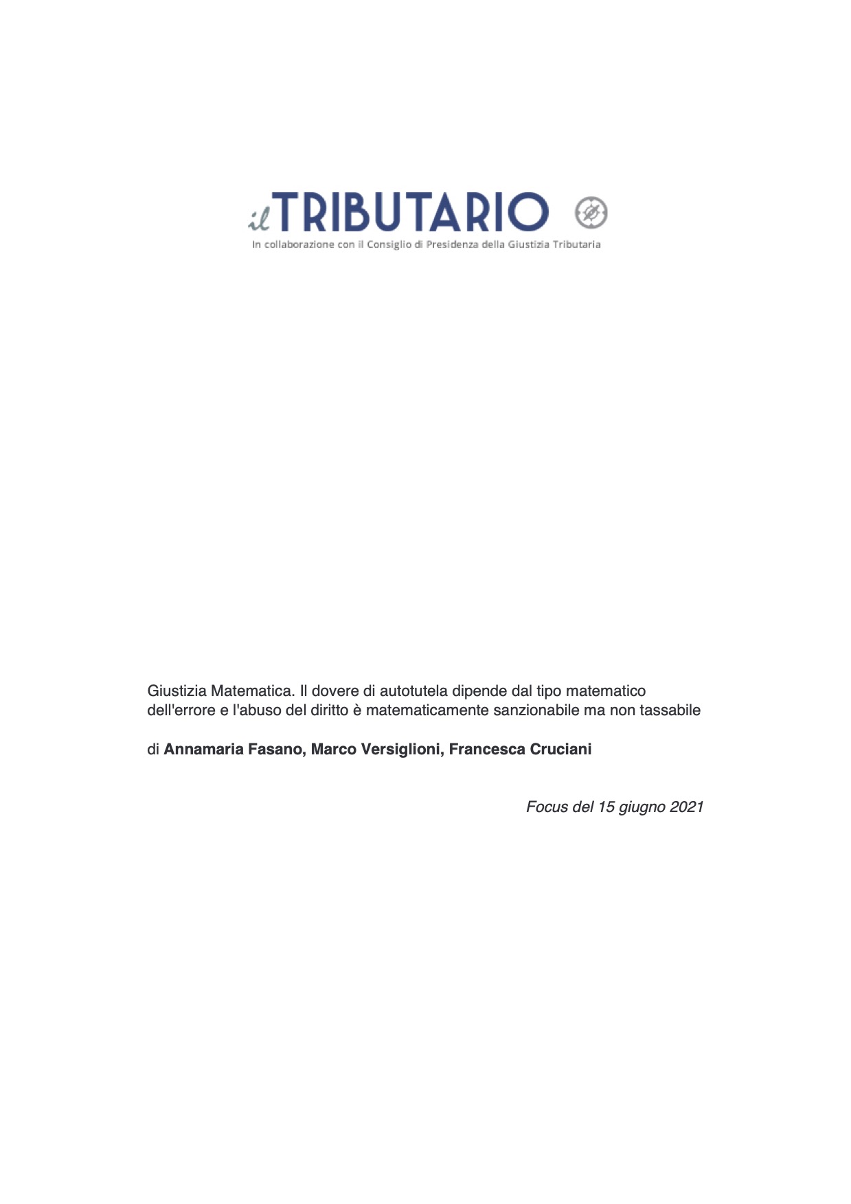 Giustizia matematica-mv autotutela e abuso del diritto