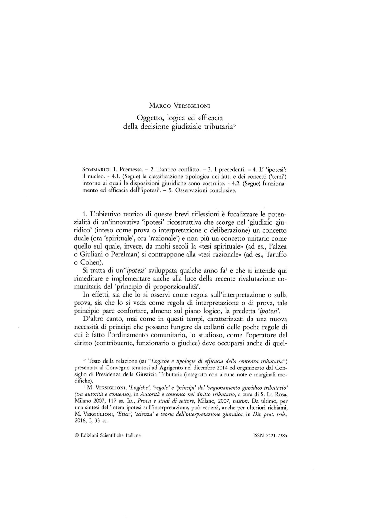 Oggetto, logica ed efficacia della decisione giudiziale