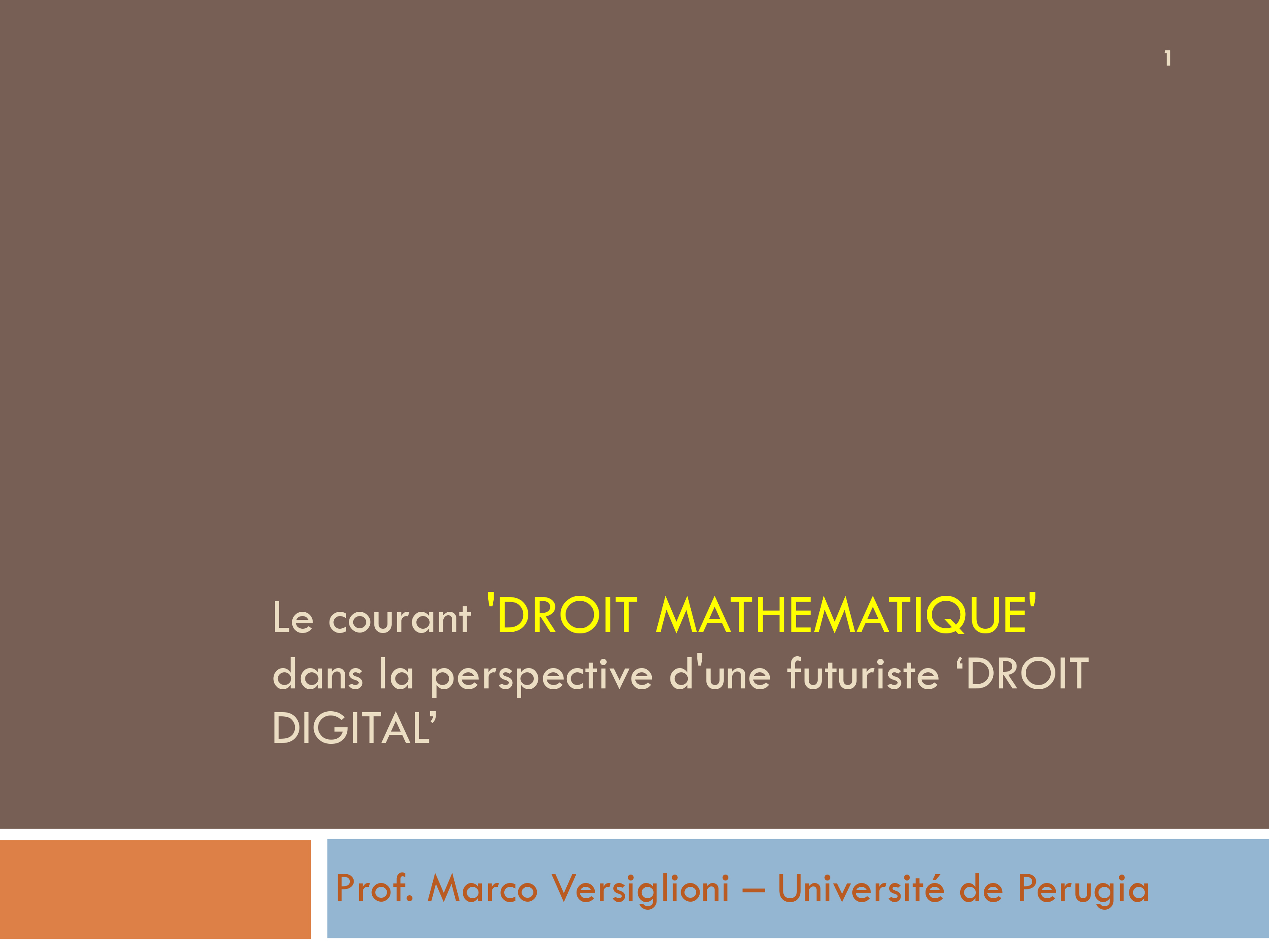 Le courant droit mathematique dans la perspective d'une futuriste droit digital