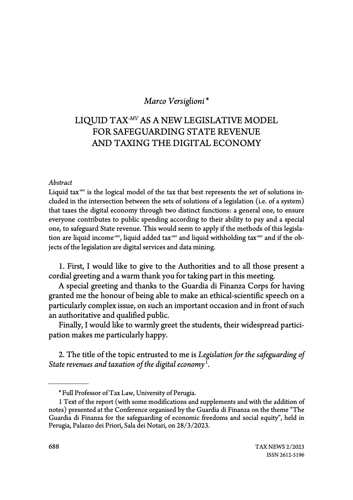 Liquid tax as a New Model